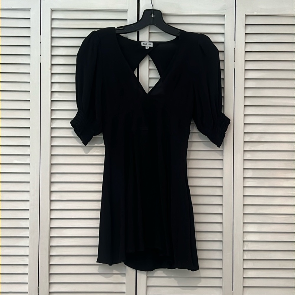 Blue life black mini dress